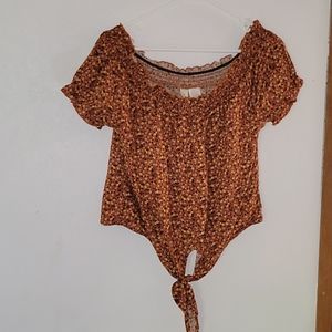 Tie Front off the shoulder blouse